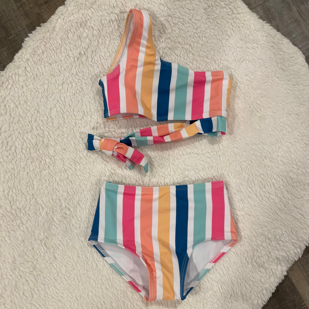 Multicolor Striped Swimsuit