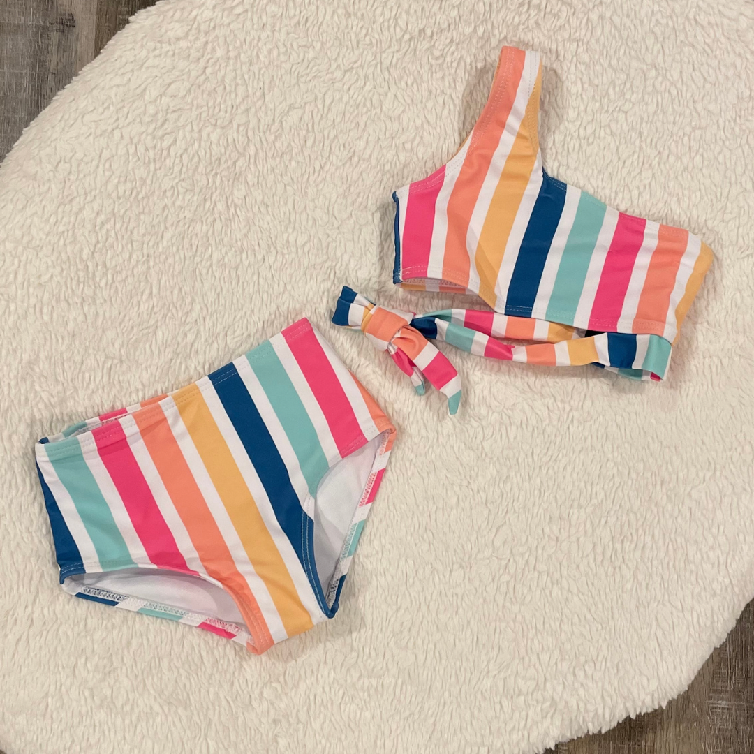 Multicolor Striped Swimsuit