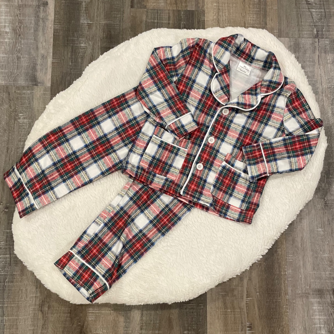 Multi-Colored Plaid Pajama Set