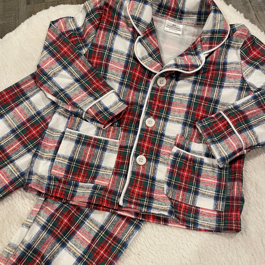 Multi-Colored Plaid Pajama Set