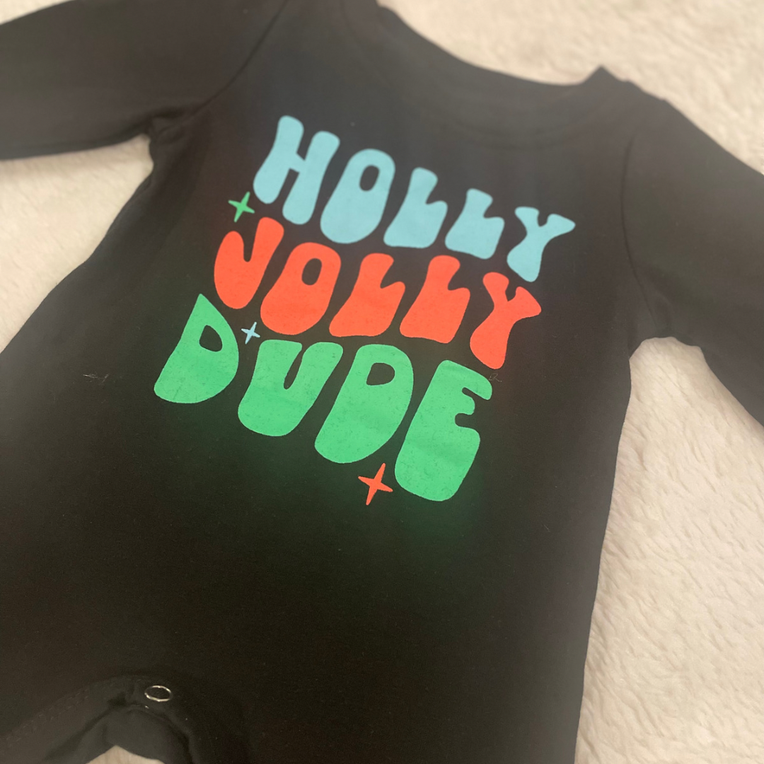 Holly Jolly Dude Baby Romper