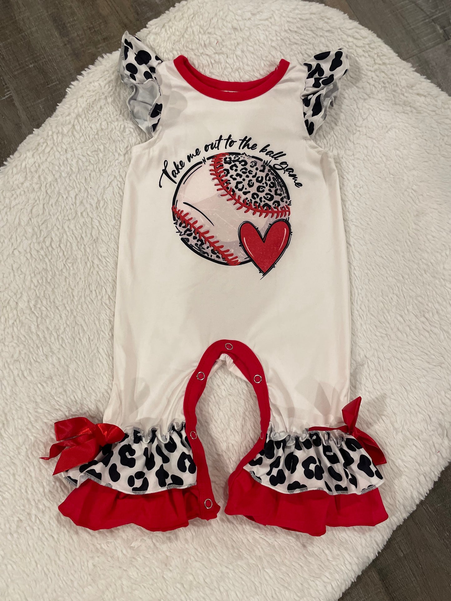 Baseball Printed Baby Romper