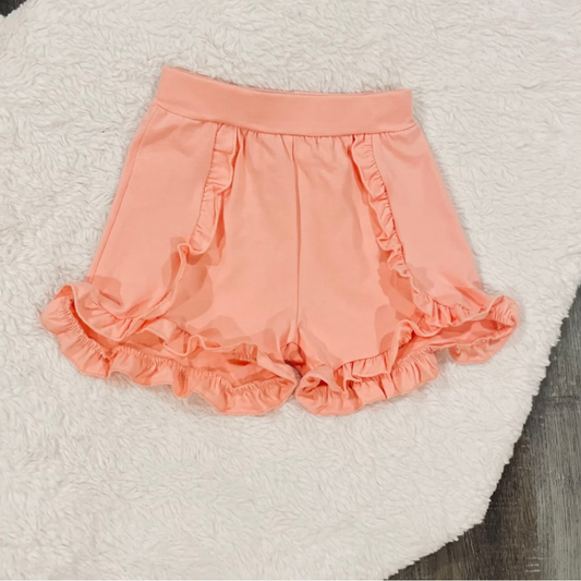 Peach Ruffle Shorts