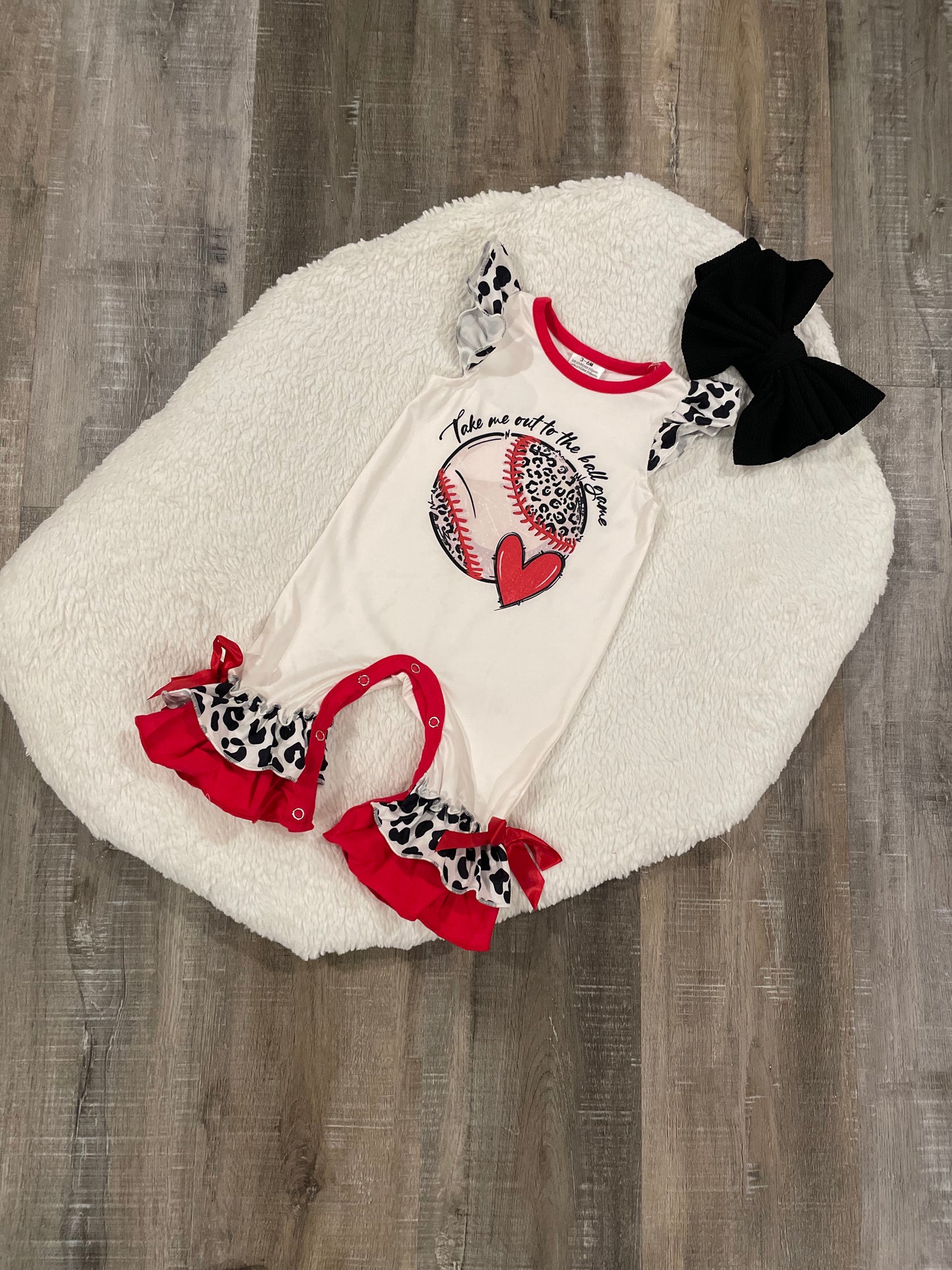 Baseball Printed Baby Romper